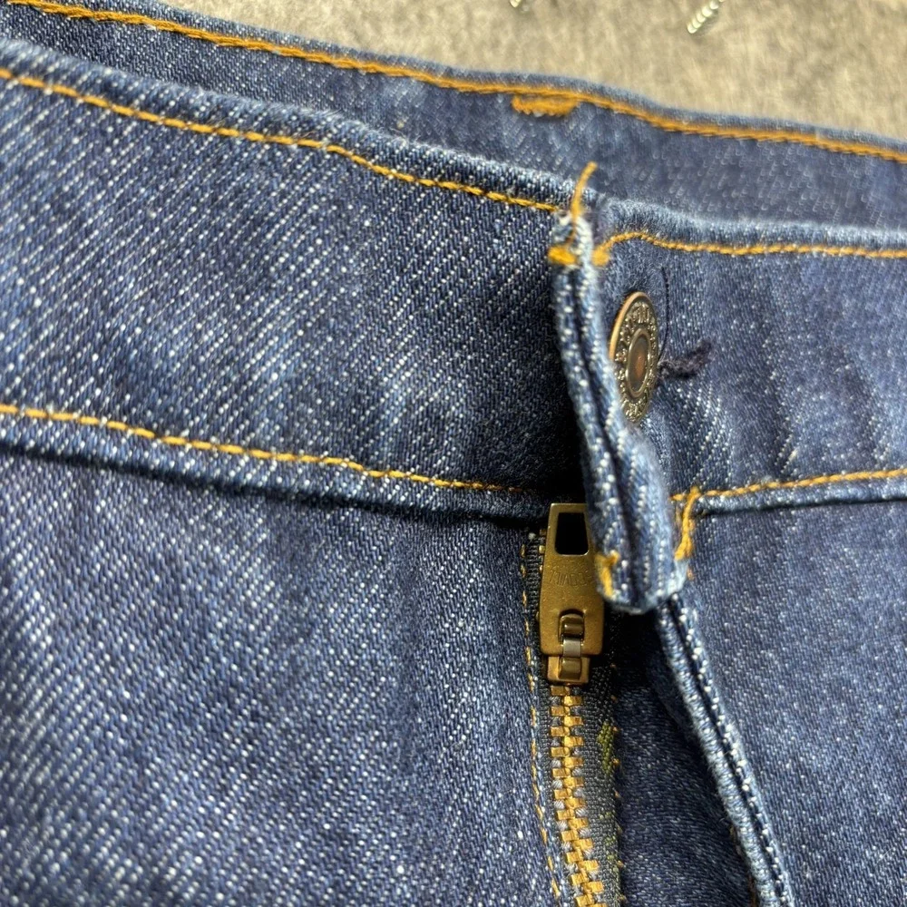Vintage Levi's 20517 0217 Orange Tab 36x33 Blue Denim USA 80s Bootcut Western - Picture 5 of 16